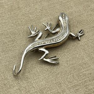 Vintage unisex sterling silver taxco Mexico lizard gecko brooch pin